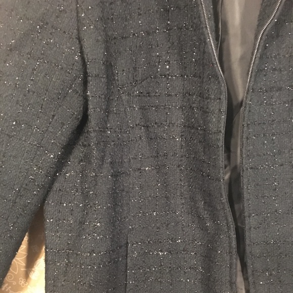 Sag Harbor Size 14 Sparkly Black Zipped Blazer - Picture 7 of 8